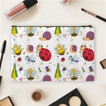 Cute Cartoon Insects Seamless Background Cosmetic Bag (Large) Back