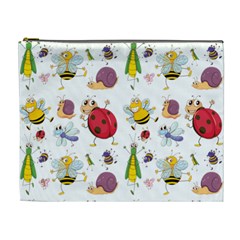 Cute Cartoon Insects Seamless Background Cosmetic Bag (xl) by Jancukart