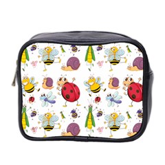 Cute Cartoon Insects Seamless Background Mini Toiletries Bag (two Sides)