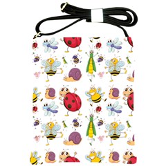 Cute Cartoon Insects Seamless Background Shoulder Sling Bag