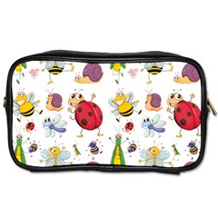 Cute Cartoon Insects Seamless Background Toiletries Bag (one Side)