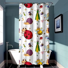 Cute Cartoon Insects Seamless Background Shower Curtain 36  X 72  (stall) 