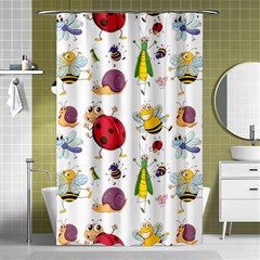 Cute Cartoon Insects Seamless Background Shower Curtain 48  X 72  (small) 