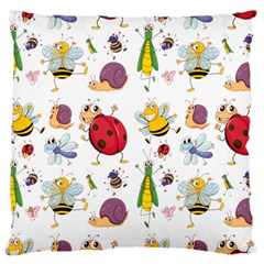 Cute Cartoon Insects Seamless Background Large Cushion Case (two Sides)