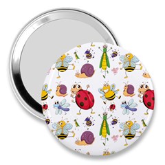 Cute Cartoon Insects Seamless Background 3  Handbag Mirrors