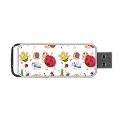 Cute Cartoon Insects Seamless Background Portable Usb Flash (one Side)