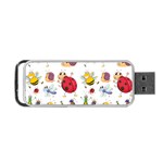 Cute Cartoon Insects Seamless Background Portable USB Flash (One Side) Front