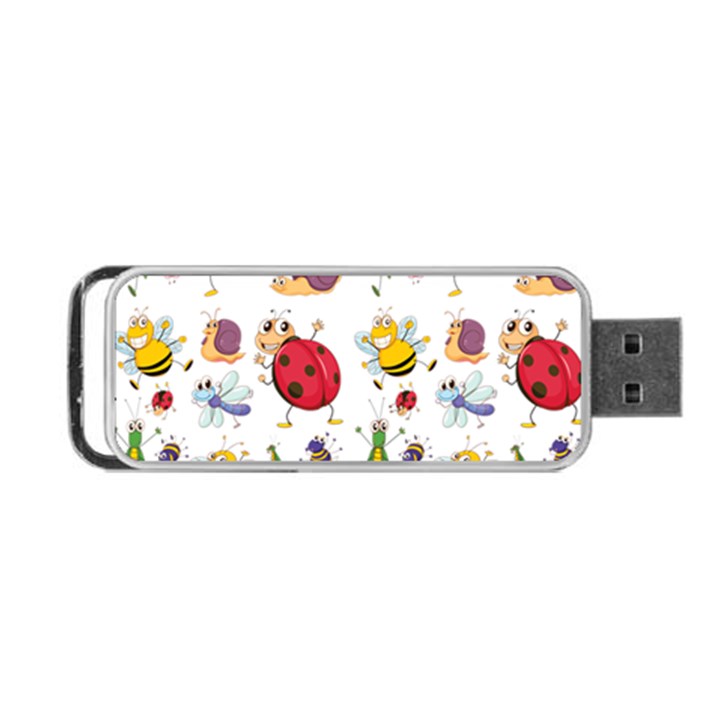 Cute Cartoon Insects Seamless Background Portable USB Flash (One Side)