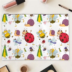 Cute Cartoon Insects Seamless Background Cosmetic Bag (xxl)