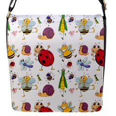 Cute Cartoon Insects Seamless Background Flap Closure Messenger Bag (s)