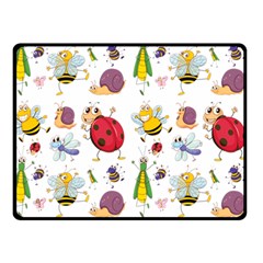 Cute Cartoon Insects Seamless Background Double Sided Fleece Blanket (small)  by Jancukart