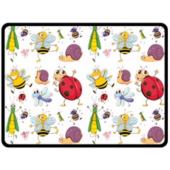 Cute Cartoon Insects Seamless Background Double Sided Fleece Blanket (large)  by Jancukart