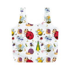 Cute Cartoon Insects Seamless Background Full Print Recycle Bag (m)