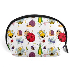 Cute Cartoon Insects Seamless Background Accessory Pouch (large)