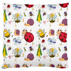 Cute Cartoon Insects Seamless Background Standard Flano Cushion Case (two Sides)