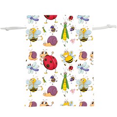 Cute Cartoon Insects Seamless Background Lightweight Drawstring Pouch (xl)