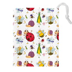 Cute Cartoon Insects Seamless Background Drawstring Pouch (5xl) by Jancukart