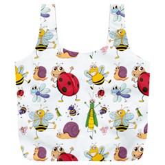 Cute Cartoon Insects Seamless Background Full Print Recycle Bag (xxl)