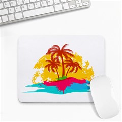 Holiday Tropical Elements Leaf Orange Small Mousepad by Jancukart