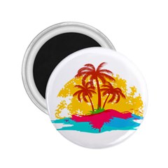 Holiday Tropical Elements Leaf Orange 2.25  Magnets