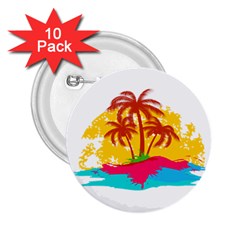 Holiday Tropical Elements Leaf Orange 2.25  Buttons (10 pack) 