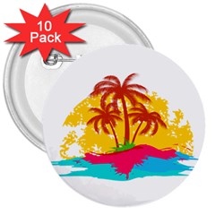 Holiday Tropical Elements Leaf Orange 3  Buttons (10 pack) 