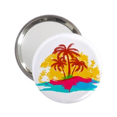 Holiday Tropical Elements Leaf Orange 2 25  Handbag Mirrors by Jancukart