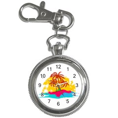 Holiday Tropical Elements Leaf Orange Key Chain Watches by Jancukart