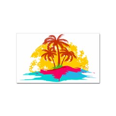 Holiday Tropical Elements Leaf Orange Sticker (Rectangular)