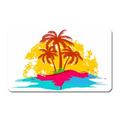 Holiday Tropical Elements Leaf Orange Magnet (rectangular) by Jancukart