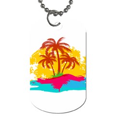 Holiday Tropical Elements Leaf Orange Dog Tag (one Side) by Jancukart