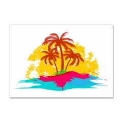 Holiday Tropical Elements Leaf Orange Sticker A4 (10 Pack)