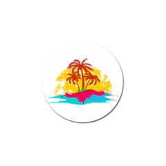 Holiday Tropical Elements Leaf Orange Golf Ball Marker by Jancukart