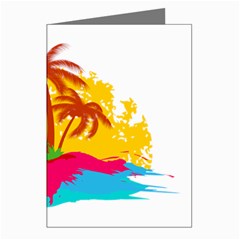 Holiday Tropical Elements Leaf Orange Greeting Cards (pkg Of 8) by Jancukart