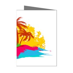 Holiday Tropical Elements Leaf Orange Mini Greeting Cards (pkg Of 8) by Jancukart