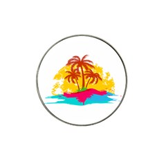 Holiday Tropical Elements Leaf Orange Hat Clip Ball Marker (4 Pack)