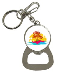 Holiday Tropical Elements Leaf Orange Bottle Opener Key Chain by Jancukart