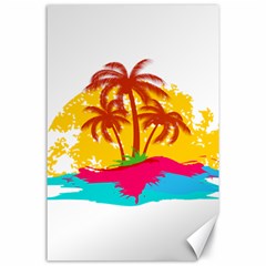 Holiday Tropical Elements Leaf Orange Canvas 24  X 36 