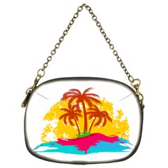 Holiday Tropical Elements Leaf Orange Chain Purse (two Sides)