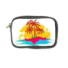 Holiday Tropical Elements Leaf Orange Coin Purse