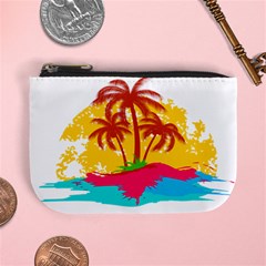 Holiday Tropical Elements Leaf Orange Mini Coin Purse