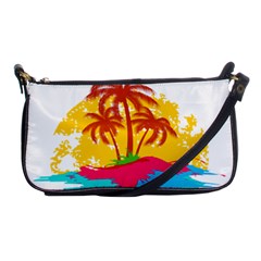 Holiday Tropical Elements Leaf Orange Shoulder Clutch Bag