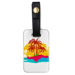 Holiday Tropical Elements Leaf Orange Luggage Tag (one side)