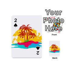 Holiday Tropical Elements Leaf Orange Playing Cards 54 Designs (mini) by Jancukart