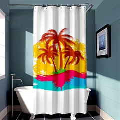 Holiday Tropical Elements Leaf Orange Shower Curtain 36  X 72  (stall) 