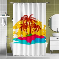 Holiday Tropical Elements Leaf Orange Shower Curtain 48  X 72  (small) 