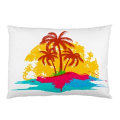 Holiday Tropical Elements Leaf Orange Pillow Case (Two Sides)