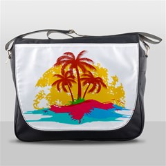 Holiday Tropical Elements Leaf Orange Messenger Bag