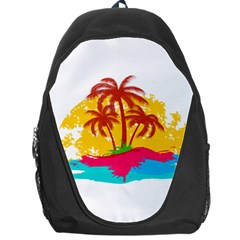 Holiday Tropical Elements Leaf Orange Backpack Bag