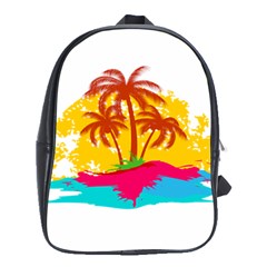 Holiday Tropical Elements Leaf Orange School Bag (XL)